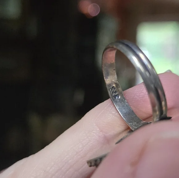 Vintage Style rose quartz Druzy sterling Ring sz8 - Picture 10 of 10